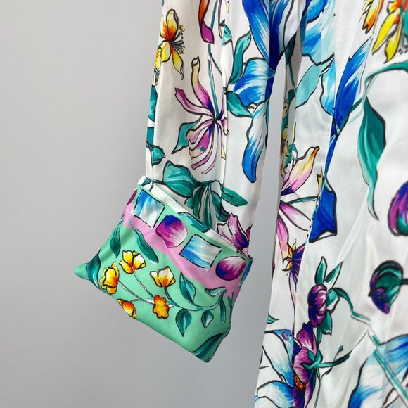 NWOT Johnny Was Floral Long Sleeves Embroidered Button-Down Shirt Dress Size S - Picture 5 of 16